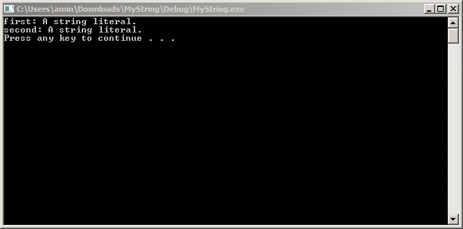 screenshot of program successfully running in a terminal